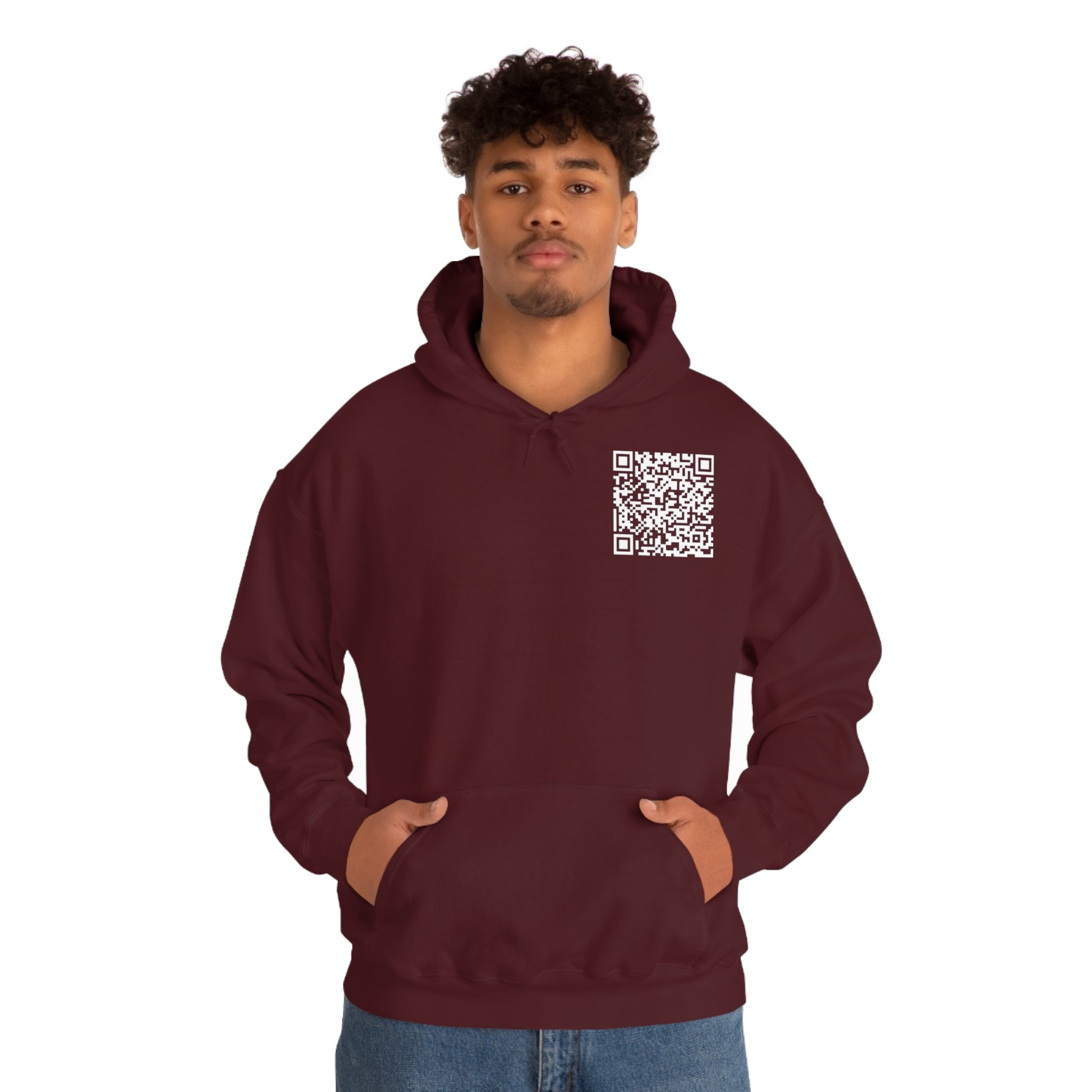 "QR Support" Unisex Heavy Blend Hooded Sweatshirt