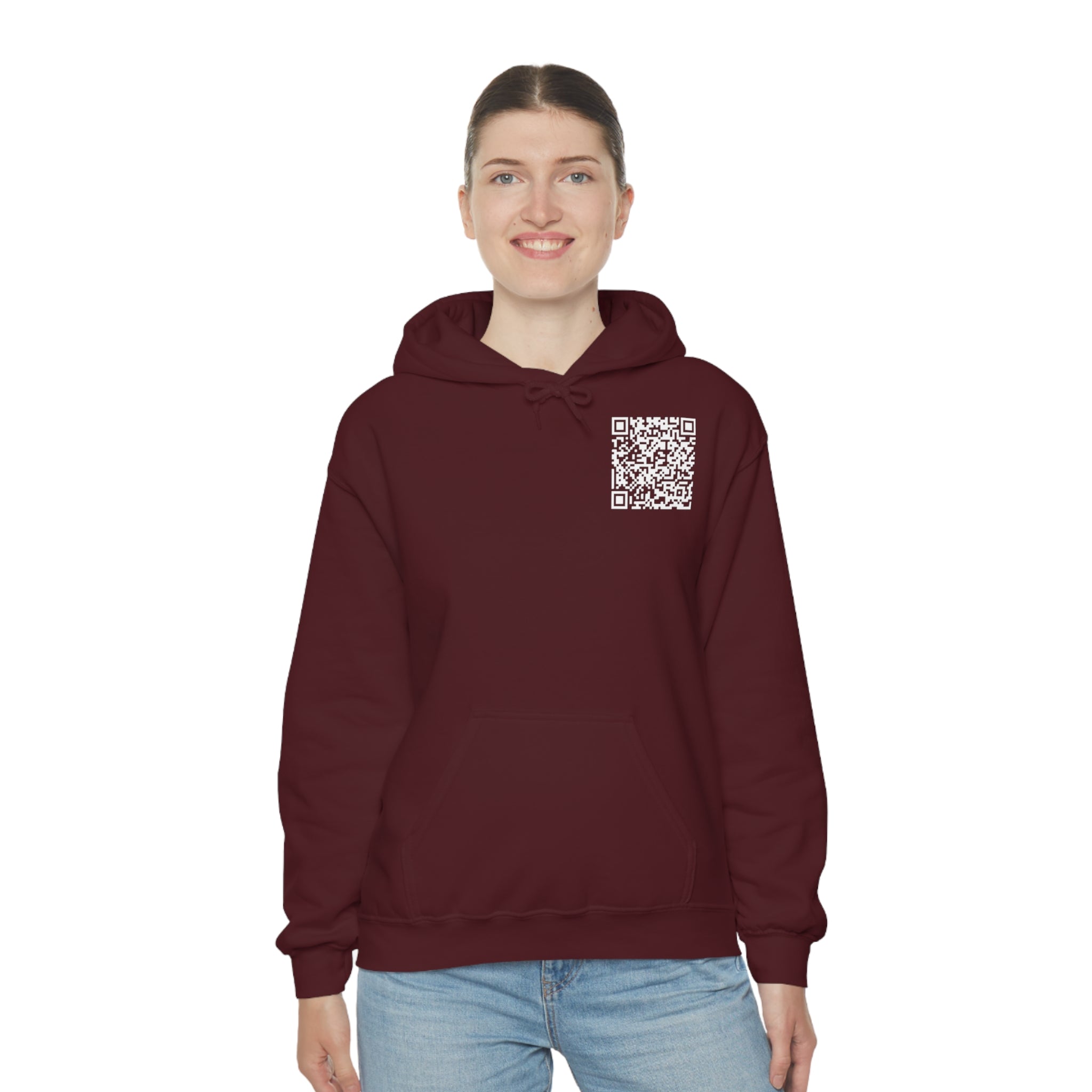 "QR Support" Unisex Heavy Blend Hooded Sweatshirt