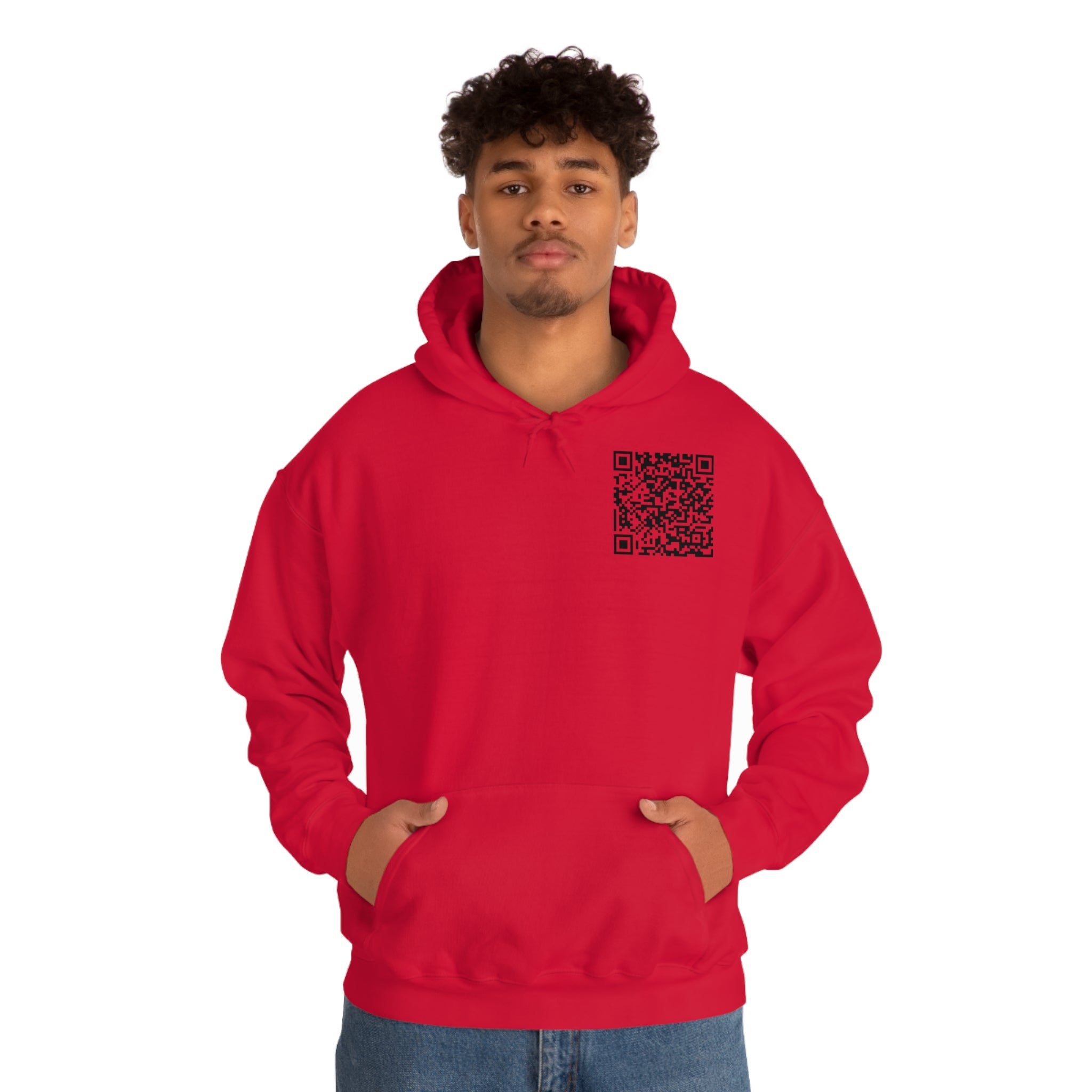 "QR Support" Unisex Heavy Blend Hooded Sweatshirt