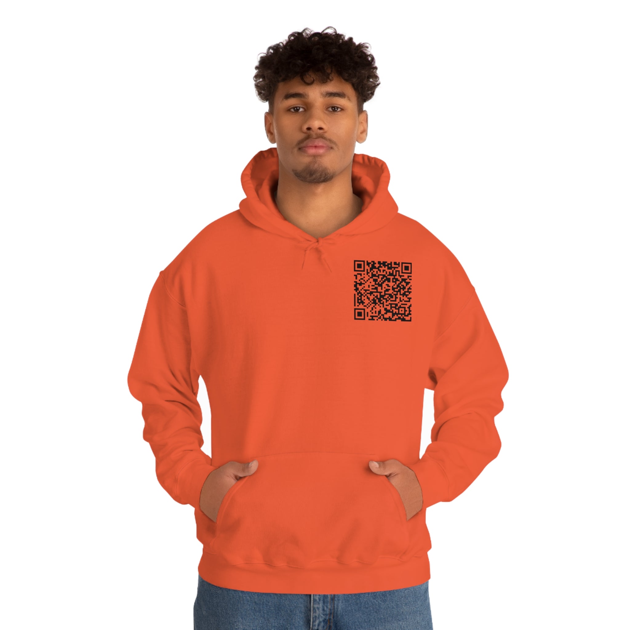 "QR Support" Unisex Heavy Blend Hooded Sweatshirt