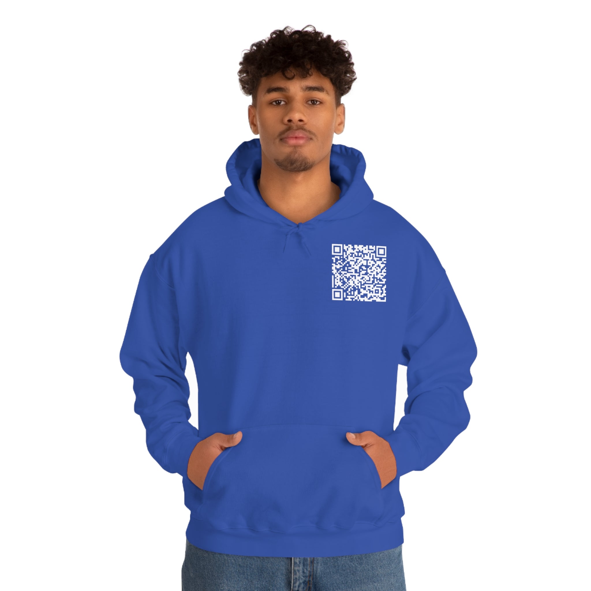 "QR Support" Unisex Heavy Blend Hooded Sweatshirt